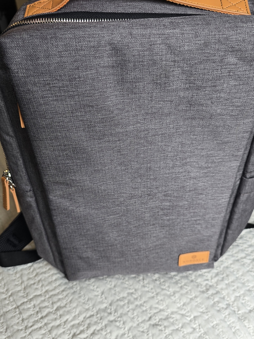 Gray Men's Backpack with Tan Accents - Everyday Carry